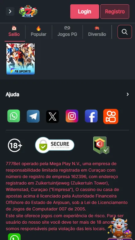 Slots online na 777bet — Fortune Tiger, Fortune Rabbit e mais