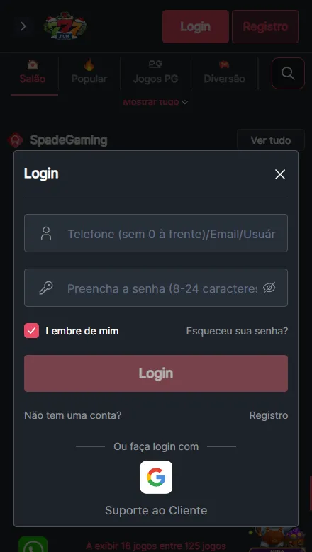 Login no 777bet app — acesso à conta pelo celular