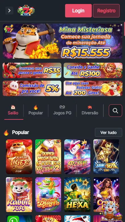 Site oficial da 777bet Casino Brasil — interface e navegação